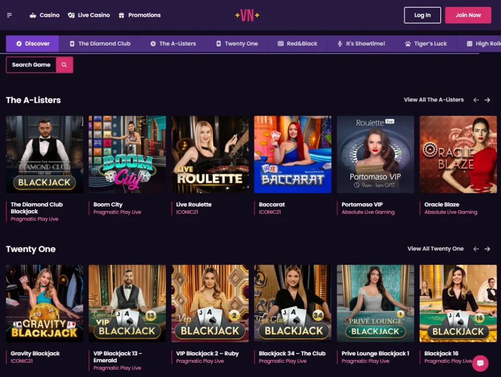 VegasNow Live Casino