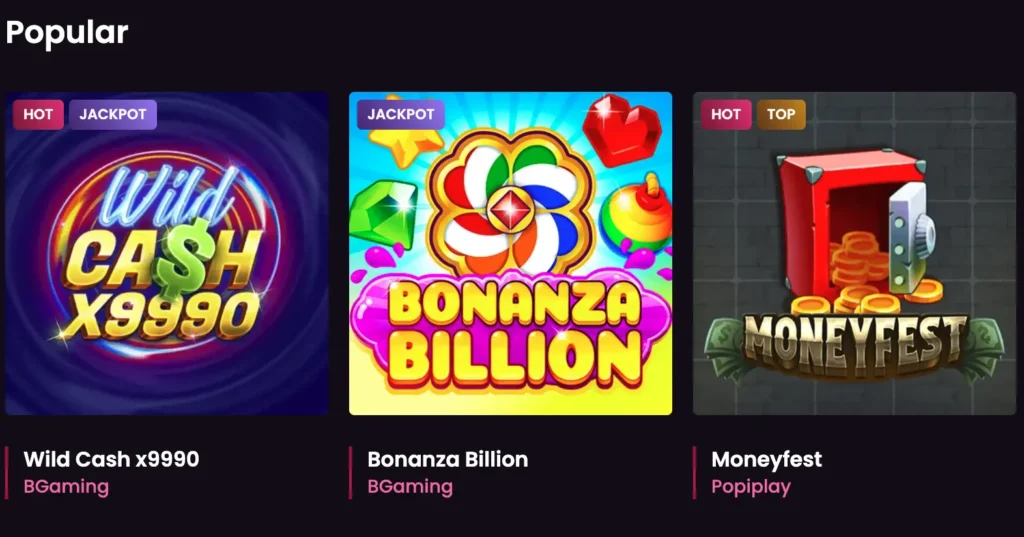 VegasNow Popular Games